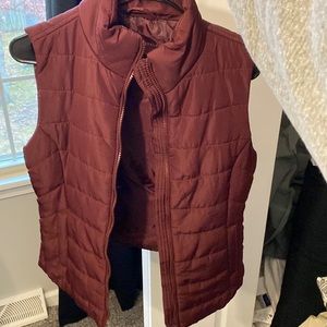 Burgundy puffer vest